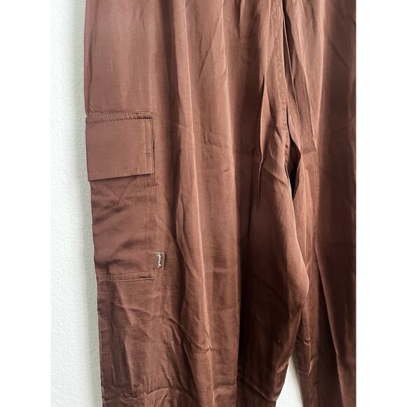 Victoria's Secret PINK Chocolate Kiss Brown Satin Parachute Trousers- XL - Picture 7 of 12